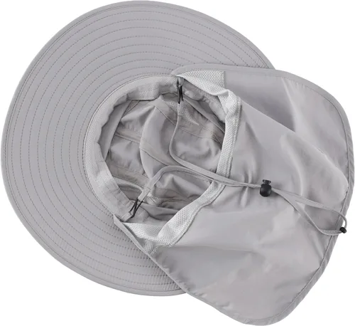 Vista 4 de Home Prefer - Gorra de protección solar SPF 50+ para hombre con ala ancha y solapa para el cuello