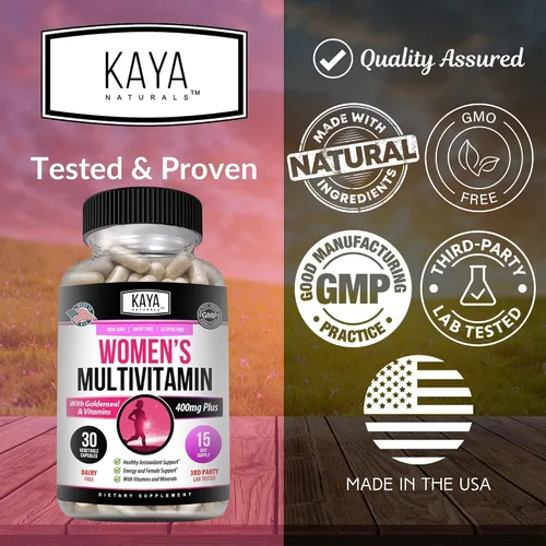 Vista 4 de Kaya Naturals Multivitamínico, antioxidante saludable en general y apoyo inmunológico, vitaminas A, D, C, E, biotina, ácido fólico y multimineral
