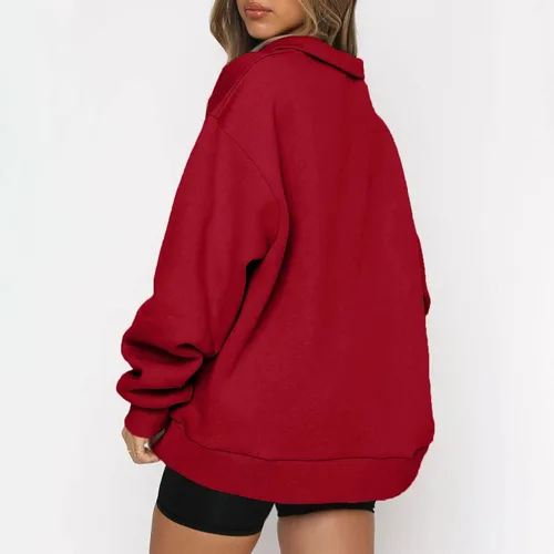 Vista 4 de Ropa de invierno para mujer, 2022, casual, de moda, de manga larga, con cremallera, para Navidad, primavera