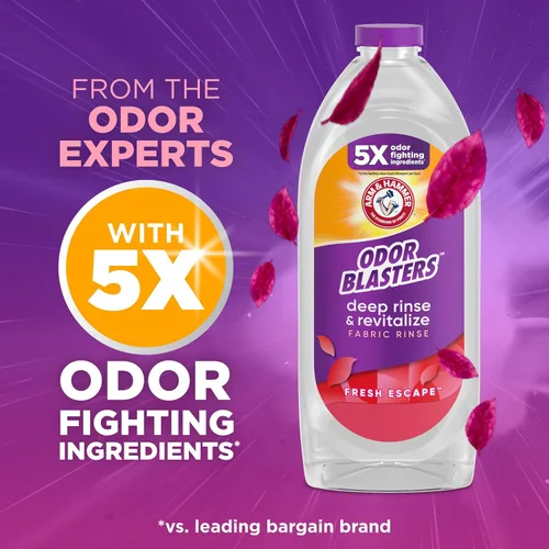 Vista 5 de ARM & HAMMER Odor Blasters Enjuague Profundo y Revitalizante para Telas, Aditivo para Lavandería, Elimina Sudor y Olores a Humedad, Aroma Fresh