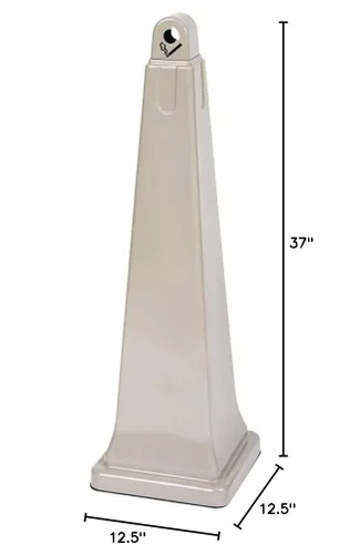 Vista 5 de Rubbermaid - Cenicero, 39" de altura, capacidad de 1 galón, beige., Beige, 1