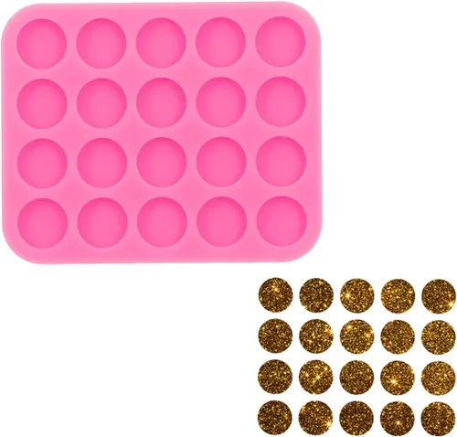 Vista 11 de Juego de 3 piezas de mini molde de silicona brillante, mini corazón/hexágono/círculo para aretes de oreja, molde de resina epoxi para manualidades