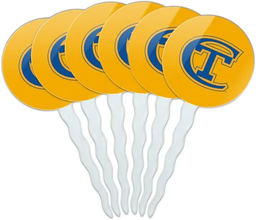 Vista 223 de Abilene Christian - Juego de 6 palillos para cupcakes con logotipo secundario
