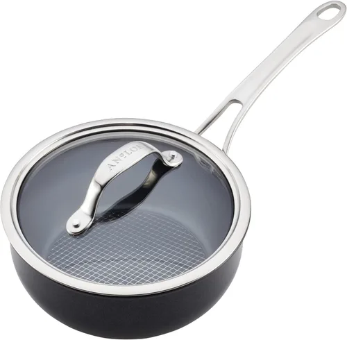 Vista 12 de Anolon X SearTech - Saucier antiadherente de aluminio con tapa, 2.5 cuartos de galón, gris súper oscuro
