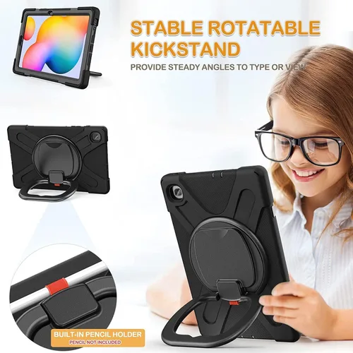 Vista 2 de Funda para Galaxy Tab S6 Lite de 10.4 pulgadas 2024/2020/2022 (SM-P620/P625/P610/P615/P613/P619), Funda Protectora de Servicio Pesado con Soporte