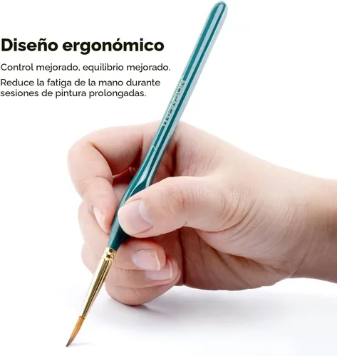 Vista 4 de Transon 6 pinceles de detalles extra finos para pintura en miniatura modelo y también pintura acrílica de acuarela