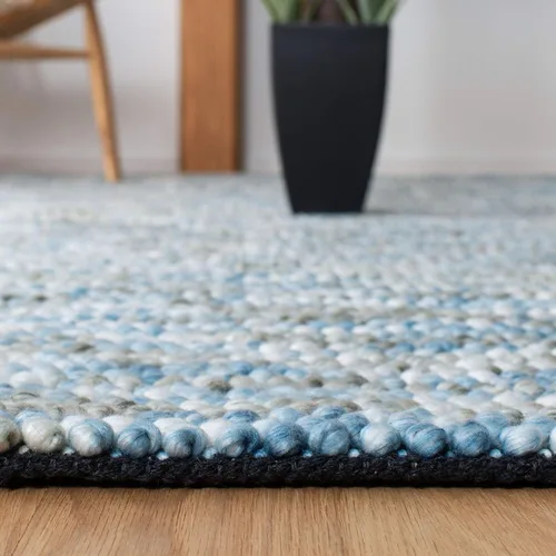 Vista 5 de Safavieh Natura Collection - Alfombra decorativa de 2 x 3 pies, azul y marfil, hecha a mano, ideal para zonas de alto tráfico en entrada, sala