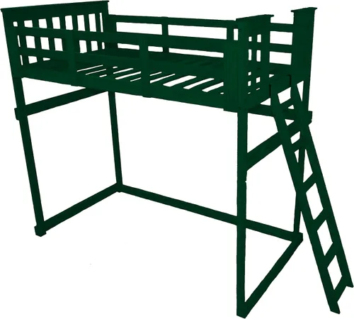 Vista 36 de Furniture Barn USA - Cama tipo loft de tamaño individual con escalera final, pintado de pino negro
