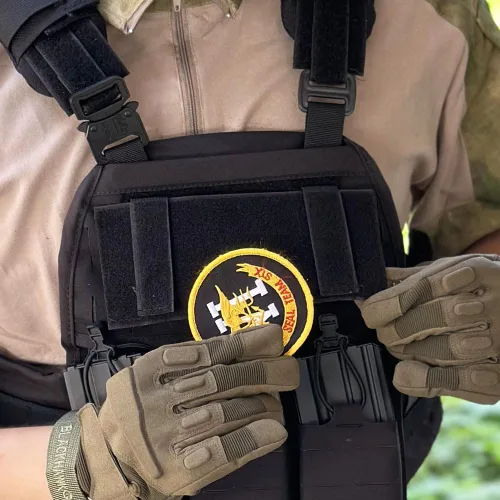 Vista 5 de Paquete de 2 paneles de parche Molle, bloc de insignias, parches de moral, placa de identificación de gancho y bucle, panel adaptador para placa