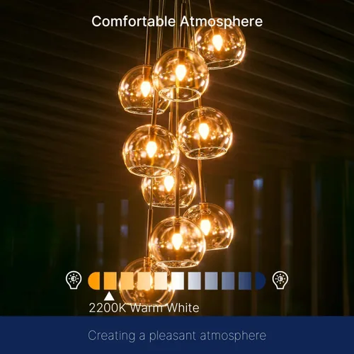 Vista 6 de FLSNT Bombillas LED ámbar para candelabros equivalentes a 40 W, bombillas LED B11 E12, 2200 K blanco cálido, regulable, 330 lm, 96 unidades UL