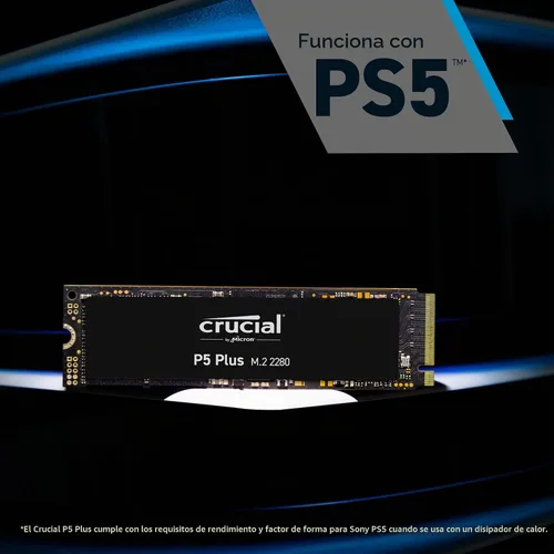 Vista 2 de Crucial P5 Plus CT2000P5PSSD8 - Unidad de estado sólido de 2 TB - M.2 2280 interna - PCI Express NVMe (PCI Express NVMe 4.0 x4)