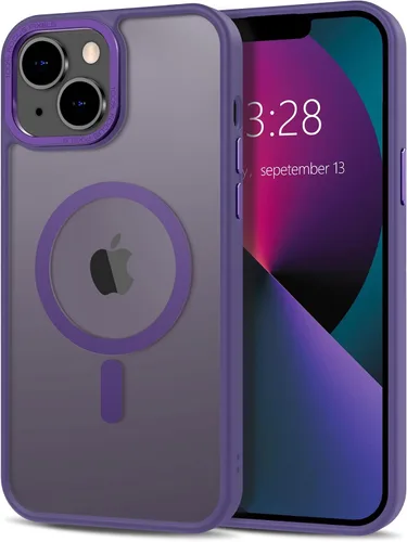 Vista 315 de Anuck - Funda magnética para iPhone 11 compatible con MagSafe, carcasa trasera mate translúcida dura, borde de TPU, delgada, resistente a impactos