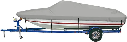 Vista 12 de iCOVER - Funda para lancha remolcable, resistente, impermeable, lona, grado marino, apta para lanchas de pesca y esquí, V-Hull, de 14-16 pies