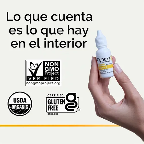Vista 4 de Genexa Gotas de vitamina D para bebés y recién nacidos, hechas limpias, 100
