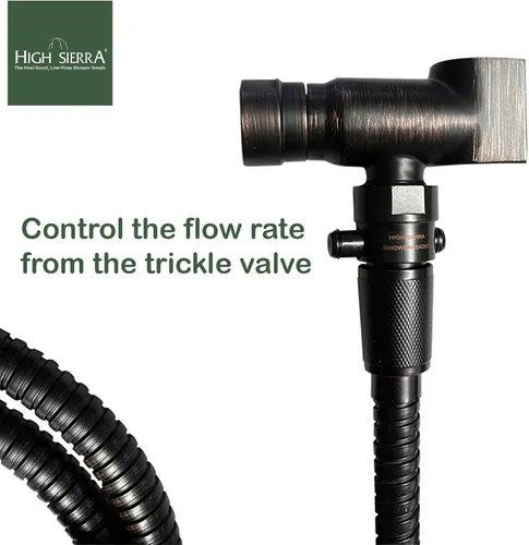 Vista 6 de High Sierra® - Válvula de goteo de latón sin plomo para cabezales de ducha. Para pausa y control de presión. Botón fácil de pulsar que reduce