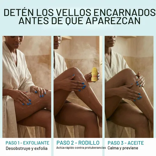 Vista 4 de BASE LABORATORIES Trío de rutina de cabello encarnado, aceite para el cabello encarnado, exfoliante corporal y rodillo encarnado, rutina de cuidado