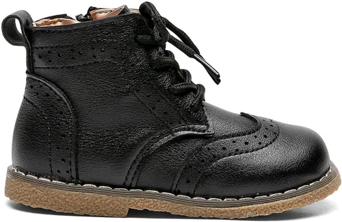 Vista 4 de DADAWEN - Botas de nieve impermeables para niños y niñas, botas térmicas para el invierno Negro Mg