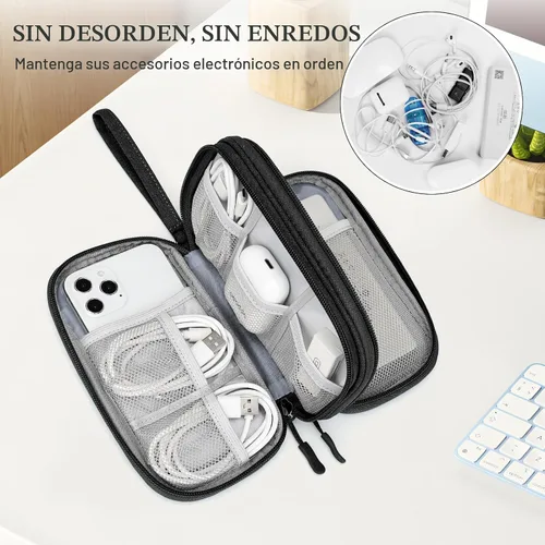 Vista 5 de FYY Organizador electrónico, organizador de cables de viaje, bolsa organizadora de cables electrónicos, funda de transporte, portátil, impermeable