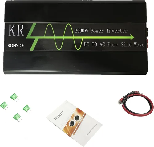Vista 5 de Inversor de corriente 2000W 12V DC a 120V AC 60HZ onda sinusoidal pura con puerto USB pantalla LCD para RV/hogar solar