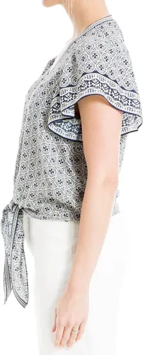 Vista 2 de Max Studio Blusa con lazo en la cintura con mangas y volantes para mujer