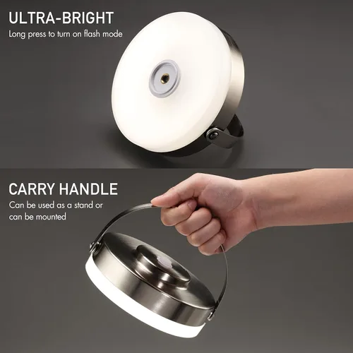 Vista 4 de O'Bright Thurlow - Lámpara LED portátil para exteriores e interiores, batería recargable integrada, resistente al agua IP44, luz de viaje, linterna