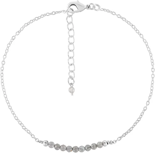 Vista 3 de YANARA Pulsera de tobillo para mujer, piedra de nacimiento natural, cuentas de piedras preciosas, tobillera delicada hecha a mano de 9 pulgadas +