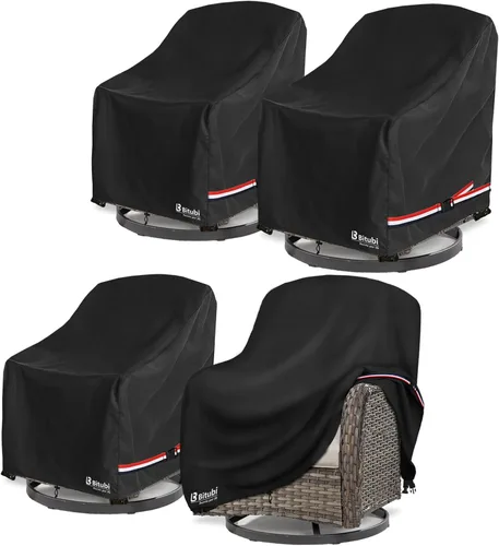 Vista 14 de Bitubi Funda impermeable para sofá de patio, funda resistente de 2 plazas para sofá al aire libre, tamaño de hasta 58 pulgadas de ancho x 32.5