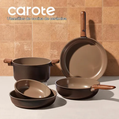 Vista 9 de CAROTE 25pcs Ceramic Cookware Set, Pots and Pans Set with Detachable Handle