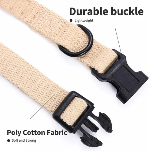 Vista 3 de Mile High Life Collar ajustable de polialgodón suave y fuerte con hebilla de liberación rápida para perros pequeños a grandes