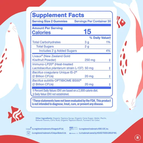 Vista 3 de FIRST DAY Gomitas probióticas 3 en 1 para mujer - Prebiótico + probiótico + suplemento postbiótico - Apoya la salud digestiva y oral, función