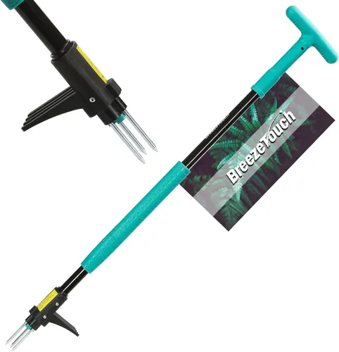 Vista 9 de Breeze Touch Herramienta extractora de malezas con mango ergonómico en D, herramienta de extracción de malezas de pie de 39 pulgadas con mango