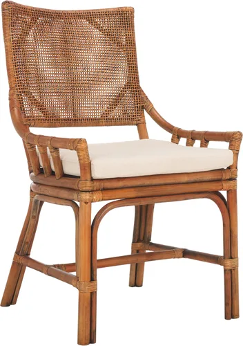 Vista 4 de SAFAVIEH Home Collection Donatella Tropical Coastal Honey & White Rattan Silla