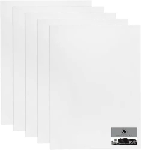 Vista 12 de New York Central Papel de acuarela – 5 x 7 – 5 paquetes de 5 – 25 hojas en total – prensa en frío de 300 libras – 100% algodón, sin ácidos, calidad