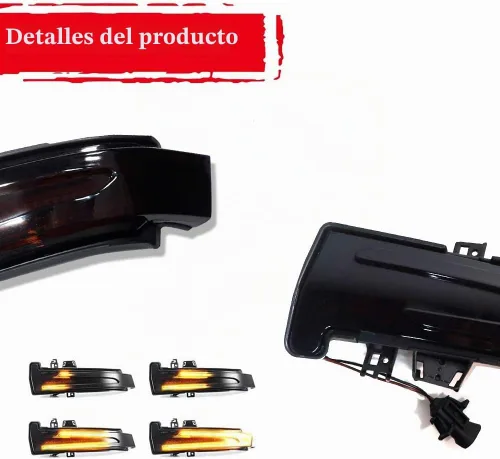Vista 3 de Lente ahumada Switchback blanco ámbar dinámico intermitente secuencial LED espejo lateral luz de giro montaje para Mercedes-Benz C E S CLA CLS GLK