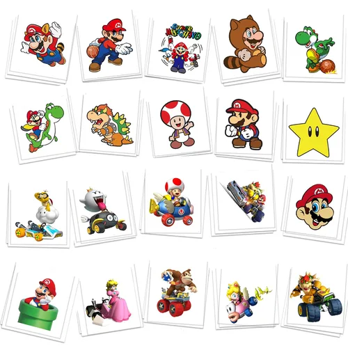 Vista 5 de 60 piezas de tatuajes temporales de dibujos animados para niños, juguetes de tatuajes temporales para niños, pegatinas de arte DIY, suministros