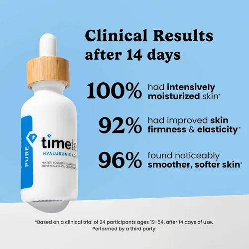 Vista 3 de Timeless Skin Care Suero 100% puro de ácido hialurónico, suero facial hidratante para el cuidado personal, sin fragancia, ácido hialurónico