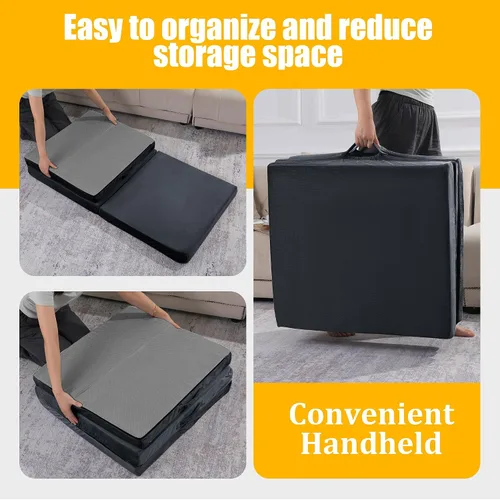 Vista 6 de BALAPET Almohada plegable de espuma viscoelástica suave para el suelo, almohada plegable de 3 piezas con asa, ideal para meditación, jugar, yoga