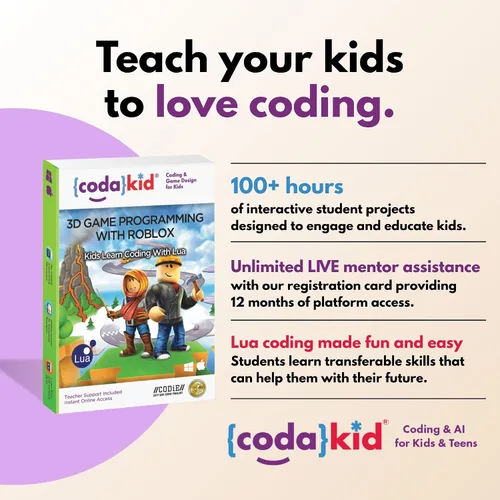 Vista 6 de CodaKid Roblox Coding, Award-Winning, Coding for Kids, Ages 9+ with Online Mentoring Assistance, Learn Computer Programming and Code Fun Games with