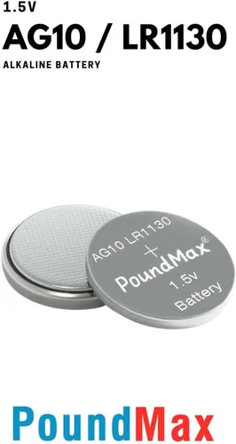 Vista 8 de PoundMax AG10 LR1130 Baterías 1.5 Batería de Botón Alcalino Paquete Combo - 10