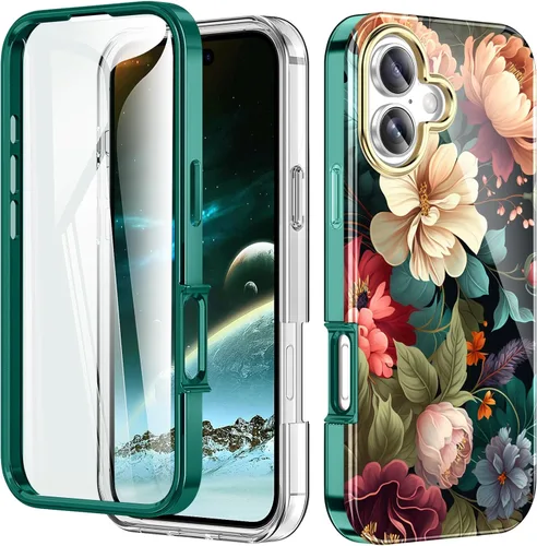 Vista 28 de Funda bonita de mármol para iPhone 13 Pro de 6.1 pulgadas, con protector de pantalla incorporado, ligera y elegante, de TPU, para cuerpo completo, a