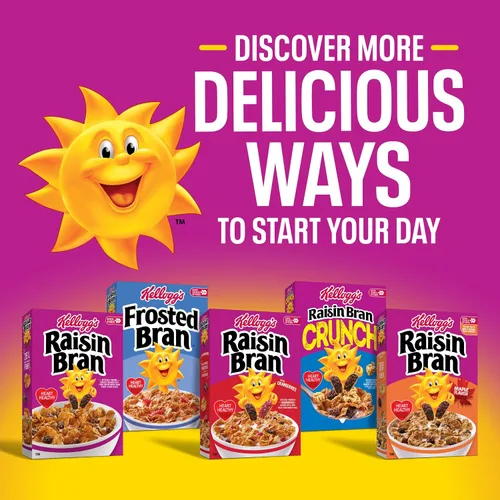 Vista 8 de Kellogg's Raisin Bran Crunch Breakfast Cereal, Good Source of Fiber, Giant Size, 24.5 oz