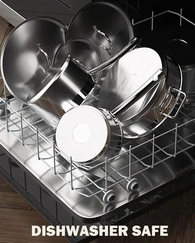 Vista 6 de Cooks Standard - Sartén profunda con tapa para saltear, de 4 cuartos de galón, profesional de acero inoxidable, sartén multiusos del chef