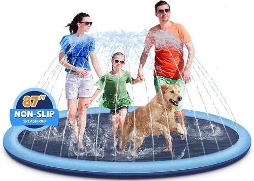 Vista 9 de Almohadilla de salpicaduras para niños y perros, 97 pulgadas, almohadilla de salpicaduras extra grande para niños de 1 a 3 años y niños de 4 a 8 Azul