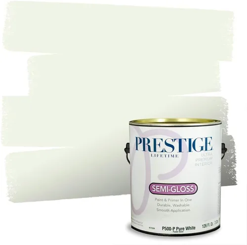 Vista 166 de PRESTIGE Pintura exterior e imprimación en uno, aloe, plano, 1 galón
