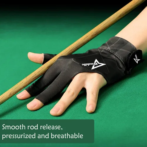 Vista 2 de Guantes de billar para mano izquierda, guantes de billar para mano izquierda, 3 dedos, guante deportivo de billar tallas populares para hombres