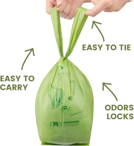 Vista 3 de SUPERBIO Bolsas para excrementos de perro, 12 rollos, 180 bolsas, extra gruesas y fuertes, compost OK INDUSTRIAL.