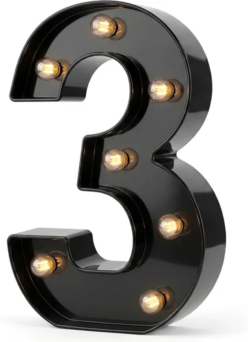 Vista 24 de Números de marquesina LED, números iluminados 2025 para fiestas, letras pequeñas iluminadas, número iluminado a pilas para cumpleaños o decoración