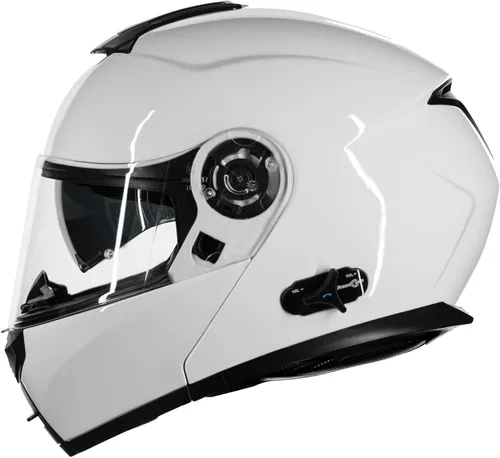 Vista 9 de ILM - Casco de motocicleta con Bluetooth modular, intercomunicación para 2-3 conductores, abatible, de cara completa, con doble visera, aprobado por