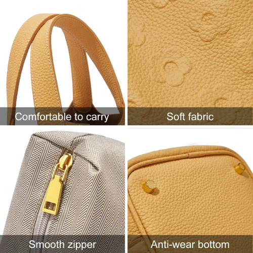 Vista 6 de FOXLOVER Bolsos pequeños de cuero genuino para mujer bolsos de cubo con asa superior para mujer