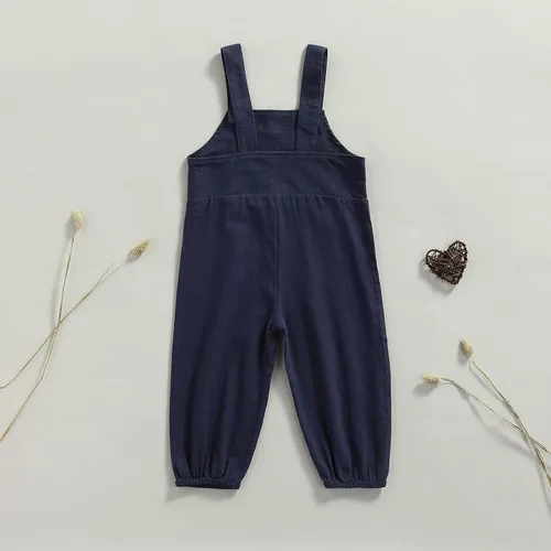 Vista 8 de Rtnnsbbfcm Overol de algodón y lino para bebé, niño, niña, pantalones largos, de una pieza, overol de verano y otoño